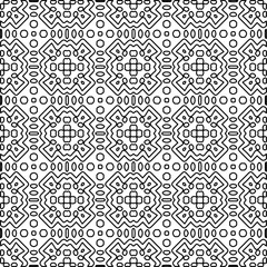 Stylish texture with figures from lines.
Abstract geometric black and white pattern for web page, textures, card, poster, fabric, textile. Monochrome graphic repeating design. 
