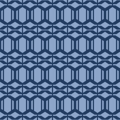 Japanese Zigzag Hexagon Net Vector Seamless Pattern