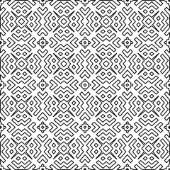 Fototapeta premium Stylish texture with figures from lines. Abstract geometric black and white pattern for web page, textures, card, poster, fabric, textile. Monochrome graphic repeating design. 