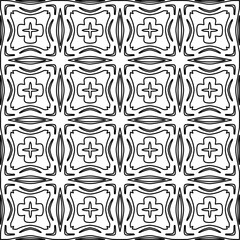 Stylish texture with figures from lines.
Abstract geometric black and white pattern for web page, textures, card, poster, fabric, textile. Monochrome graphic repeating design. 