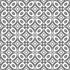 Stylish texture with figures from lines.
Abstract geometric black and white pattern for web page, textures, card, poster, fabric, textile. Monochrome graphic repeating design. 