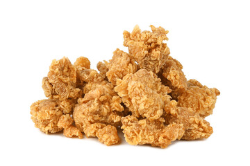 Fried popcorn chicken isolated on transparent background. PNG © PotaeRin