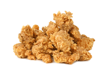 Fried popcorn chicken isolated on transparent background. PNG