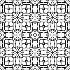 Stylish texture with figures from lines.
Abstract geometric black and white pattern for web page, textures, card, poster, fabric, textile. Monochrome graphic repeating design. 