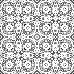 Stylish texture with figures from lines.
Abstract geometric black and white pattern for web page, textures, card, poster, fabric, textile. Monochrome graphic repeating design. 