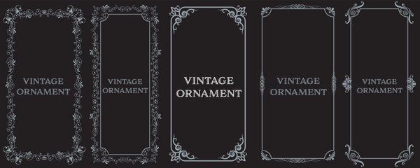 グラフィック素材: オリエント柄、アラベスク柄、アンティーク、飾り罫ビンテージのフレームのセット