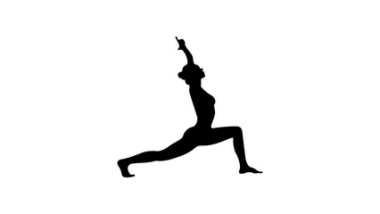 Fototapeta na wymiar Crescent Lunge in Yoga silhouette