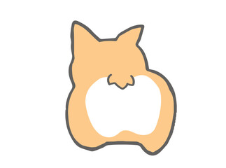 コーギーのおしり　イラスト