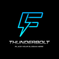 Flash F letter vector logo template. This font with thunder symbol. Logotype. Alphabet suitable for fast, power, electric, identity, moving and speed.