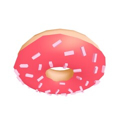 Delicious donut on white background