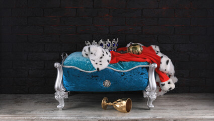 crown on a blue pillow