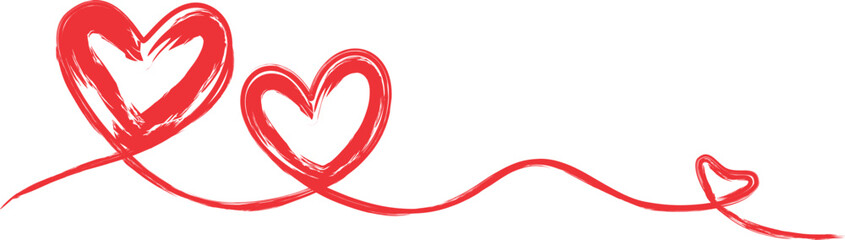 Simple brush strokes of hearts on an isolated white background for Valentine’s Day - 562041578