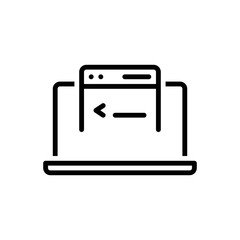 Black line icon for application