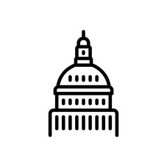 Black line icon for capitol