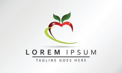 Green And Leaf abstract apple logo design vector illustration design template