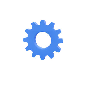 Cog Wheel Gear Setting, Repair, Optimize Symbols Workflow Concepts 3d Vector Icon, Minimalistic Cartoon Style On A White Background