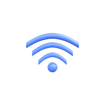 Wi-Fi signal, internet connection and network symbol 3d vector icon, minimalistic cartoon style.3d render.