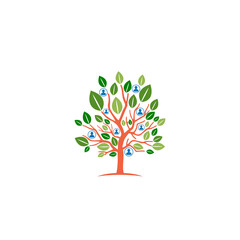 Obraz premium Human Tree Life Logo Design. People and Tree icon isolated on white background