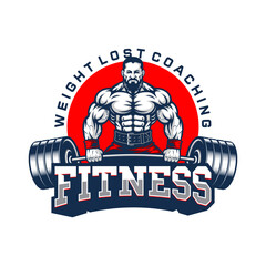 Bodybuilding emblem and Gym Logo Design Vector Template