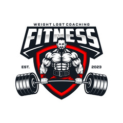 Bodybuilding emblem and Gym Logo Design Vector Template