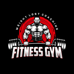 Bodybuilding emblem and Gym Logo Design Vector Template