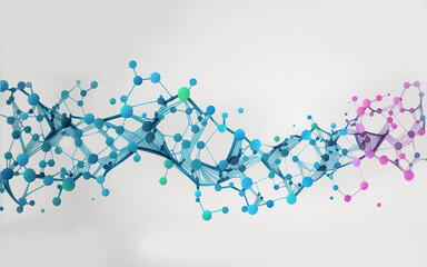 futuristic dna molecule cell on white background