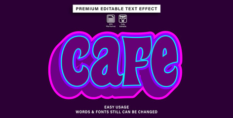 editable font effect cafe