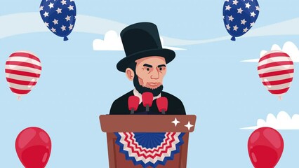 president abraham lincoln character animation