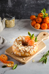 cake with tangerines and almond