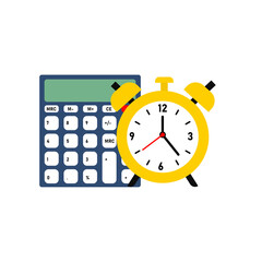 Illustration Design Concept of an Alarm Clock and Calendar. 