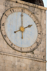 clock of the bell tower, Trogir, Croatia