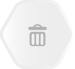 Trash can icon on hexagon button