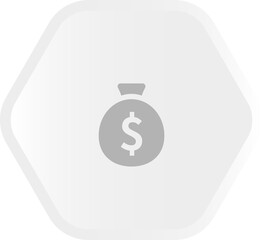 Moneybag icon on hexagon button
