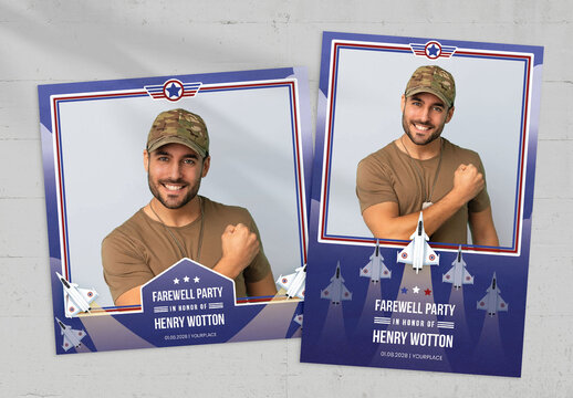 Air Force Pilot Military Photo Booth Photo Card Layout