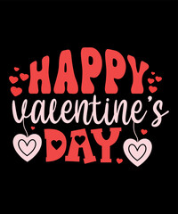 Happy Valentine's Day, Happy valentine shirt print template, 14 February typography design