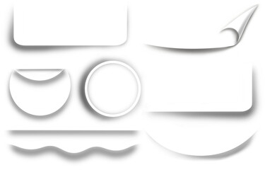 set of paper shadow effect with different shapes