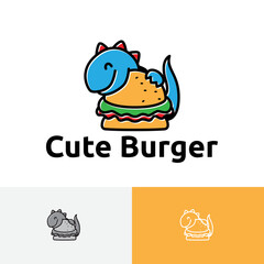 Cute Burger Restaurant Food Mascot Character Cartoon Logo
