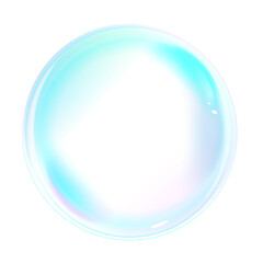 One soap bubble with transparent and opacity masks on white background, quality illustration