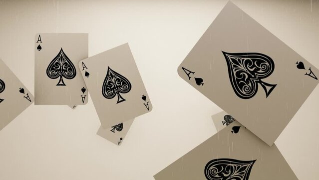 falling ace of spades white background