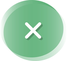 Obraz premium Green round button with cross icon