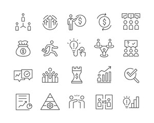 Business Conceptual Icons - Vector Line. Editable Stroke.