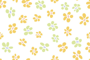 Naklejka na ściany i meble Simple flower seamless pattern vector tissue print design. Rustic floral fashionable fabric print.