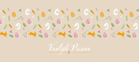 Frohe Ostern auf niederländisch mit Muster