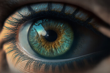 Fototapeta na wymiar close up of blue eye