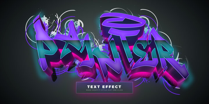 3D Graffiti Font Effect. Text Effect Mockup