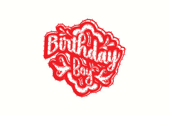Fototapeta premium Birthday boy t shirt and sticker design template