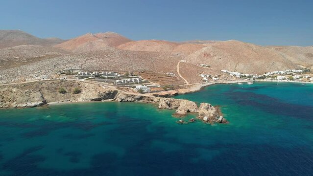 Karavostasis port and Chochlidia beach in Folegandros island, Greece