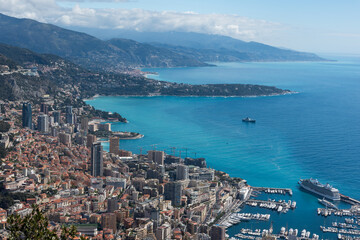 Fototapeta na wymiar Monaco ville, Carlo's mount, near Italy and France