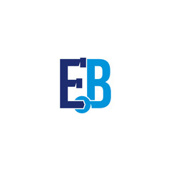 E and B Letters, Pipe and wrench Logo Desing 001