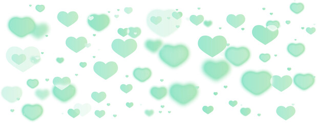 Hearts confetti bokeh mint green